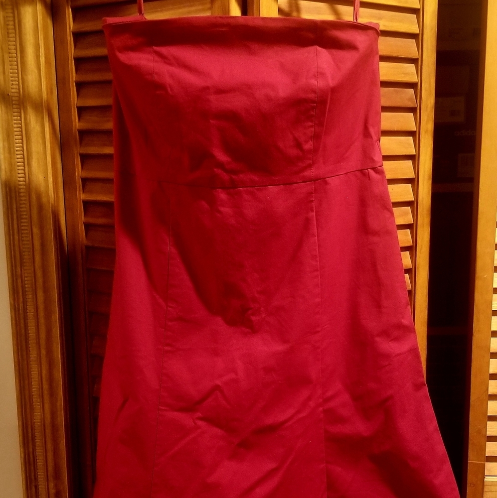 Gap Red A-line Strapless Dress